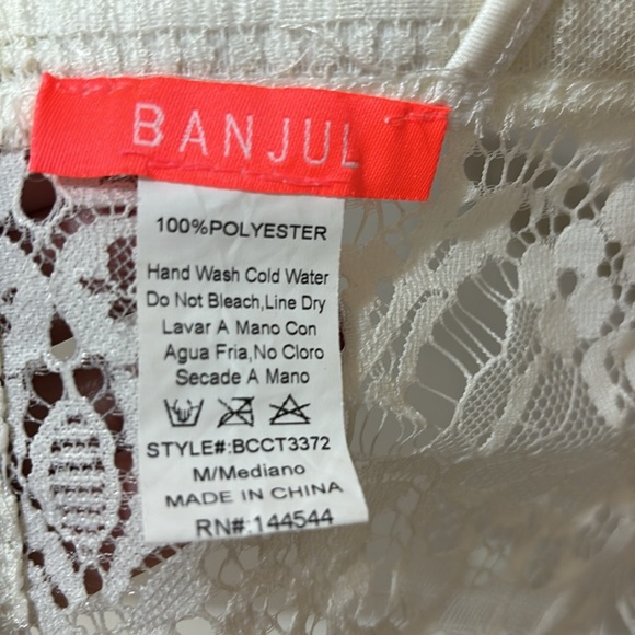 White Ivory Sheer Lace Top Size Small - Picture 4 of 4